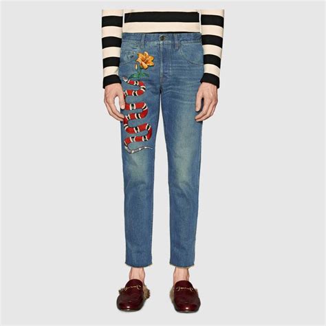 jeans strappati ragazza gucci|gucci denim jeans.